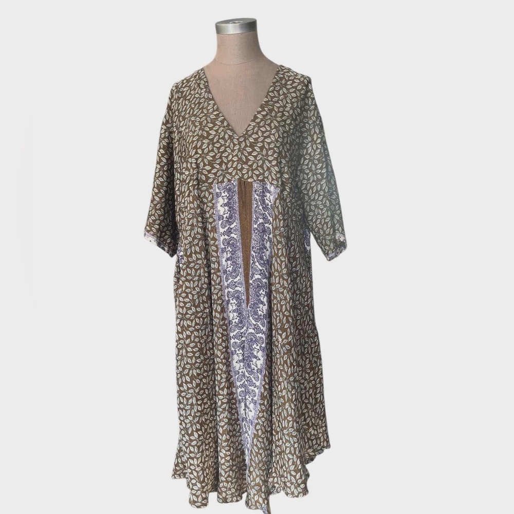 Kantha Bae Split Vintage Silk Dress One Size (fits up to XL)